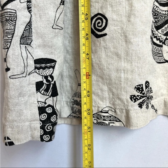 Hot Cotton by Marc Ware Dress Sz XL Maxi Linen Exotic African Tribal Print EUC - Picture 4 of 9